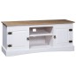 vidaXL TV-Schrank Mexiko-Stil Kiefernholz Weiß 120x40x52 cm vidaXL TV-Schrank Mexiko-Stil Kiefernholz Weiß 120x40x52 cm