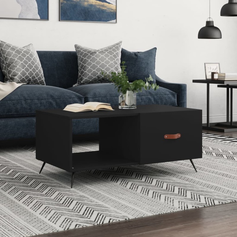 vidaXL Couchtisch Schwarz 90x50x40 cm Holzwerkstoff vidaXL Couchtisch Schwarz 90x50x40 cm Holzwerkstoff