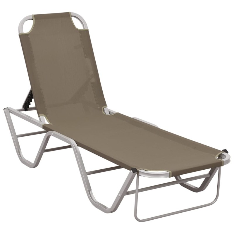 vidaXL Sonnenliege Aluminium und Textilene Taupe vidaXL Sonnenliege Aluminium und Textilene Taupe