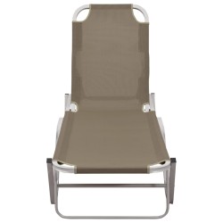 vidaXL Sonnenliege Aluminium und Textilene Taupe