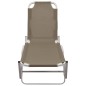 vidaXL Sonnenliege Aluminium und Textilene Taupe vidaXL Sonnenliege Aluminium und Textilene Taupe