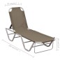 vidaXL Sonnenliege Aluminium und Textilene Taupe vidaXL Sonnenliege Aluminium und Textilene Taupe
