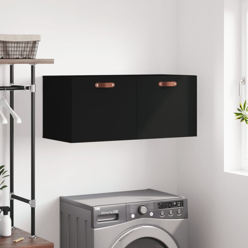 vidaXL Wandschrank Schwarz 80x36,5x35 cm Holzwerkstoff vidaXL Wandschrank Schwarz 80x36,5x35 cm Holzwerkstoff