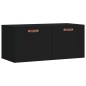 vidaXL Wandschrank Schwarz 80x36,5x35 cm Holzwerkstoff vidaXL Wandschrank Schwarz 80x36,5x35 cm Holzwerkstoff
