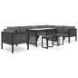 10-tlg. Garten-Lounge-Set mit Auflagen Poly Rattan Anthrazit 10-tlg. Garten-Lounge-Set mit Auflagen Poly Rattan Anthrazit