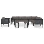 10-tlg. Garten-Lounge-Set mit Auflagen Poly Rattan Anthrazit 10-tlg. Garten-Lounge-Set mit Auflagen Poly Rattan Anthrazit