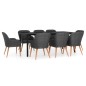 vidaXL 9-tlg. Garten-Essgruppe mit Kissen Schwarz vidaXL 9-tlg. Garten-Essgruppe mit Kissen Schwarz