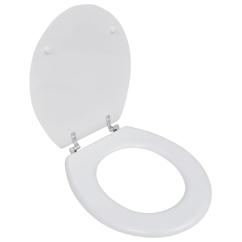 vidaXL Toilettensitz MDF Deckel Schlichtes Design Weiß vidaXL Toilettensitz MDF Deckel Schlichtes Design Weiß