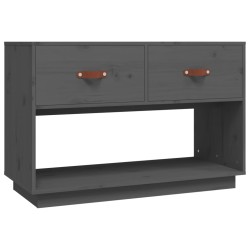 vidaXL TV-Schrank Grau 90x40x60 cm Massivholz Kiefer