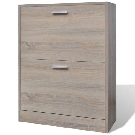 vidaXL Schuhschrank Holz in Eichen-Optik mit 2 Schuhkippern