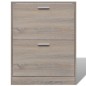 vidaXL Schuhschrank Holz in Eichen-Optik mit 2 Schuhkippern vidaXL Schuhschrank Holz in Eichen-Optik mit 2 Schuhkippern