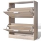 vidaXL Schuhschrank Holz in Eichen-Optik mit 2 Schuhkippern vidaXL Schuhschrank Holz in Eichen-Optik mit 2 Schuhkippern