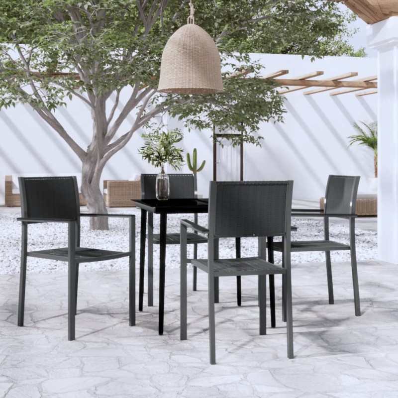 vidaXL 5-tlg. Garten-Essgruppe Schwarz vidaXL 5-tlg. Garten-Essgruppe Schwarz