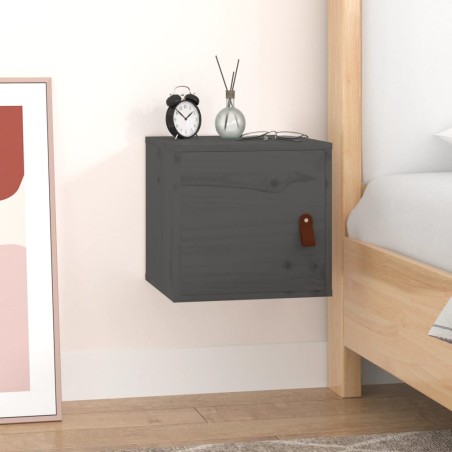 vidaXL Wandschrank Grau 31,5x30x30 cm Massivholz Kiefer