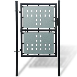 vidaXL Zauntor (Einzeltor) Schwarz 100x250 cm