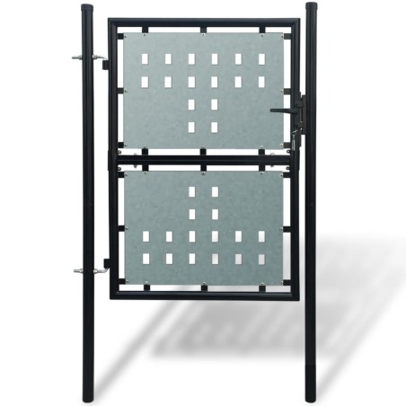 vidaXL Zauntor (Einzeltor) Schwarz 100x250 cm