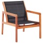 vidaXL Garten-Loungestuhl Schwarz Massivholz Eukalyptus und Textilene vidaXL Garten-Loungestuhl Schwarz Massivholz Eukalyptus und Textilene
