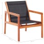 vidaXL Garten-Loungestuhl Schwarz Massivholz Eukalyptus und Textilene vidaXL Garten-Loungestuhl Schwarz Massivholz Eukalyptus und Textilene