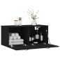 vidaXL Wandschrank Schwarz 80x36,5x35 cm Holzwerkstoff