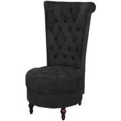 vidaXL Sessel mit hoher Lehne Schwarz Stoff 