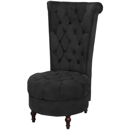 vidaXL Sessel mit hoher Lehne Schwarz Stoff 