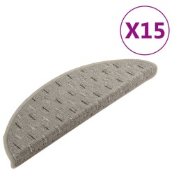 vidaXL Treppenmatten 15 Stk. Grau 56x17x3 cm