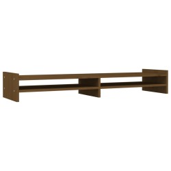 vidaXL Monitorständer Honigbraun 100x27x15 cm Massivholz Kiefer