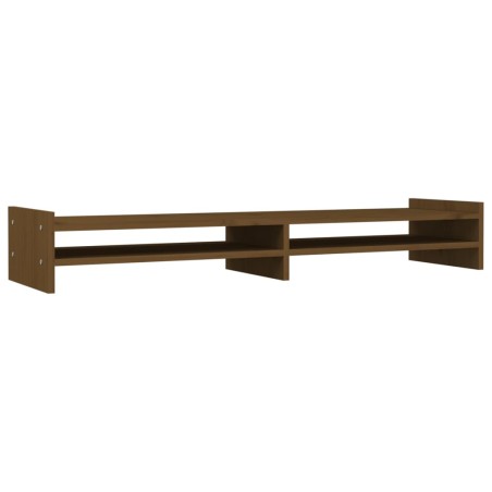 vidaXL Monitorständer Honigbraun 100x27x15 cm Massivholz Kiefer
