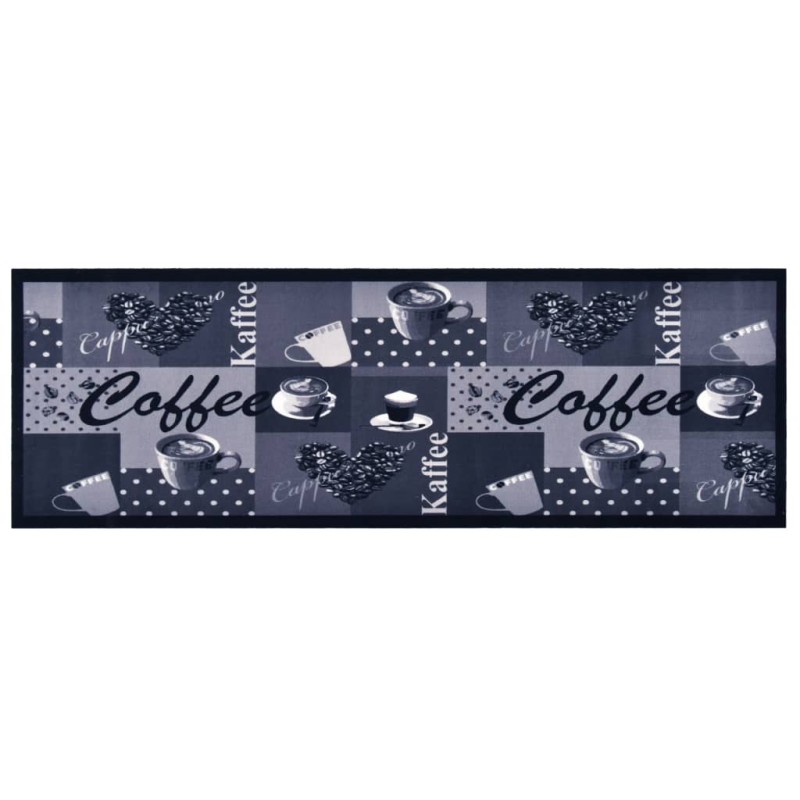 vidaXL Küchenbodenmatte Waschbar Kaffee Blau 45x150 cm vidaXL Küchenbodenmatte Waschbar Kaffee Blau 45x150 cm