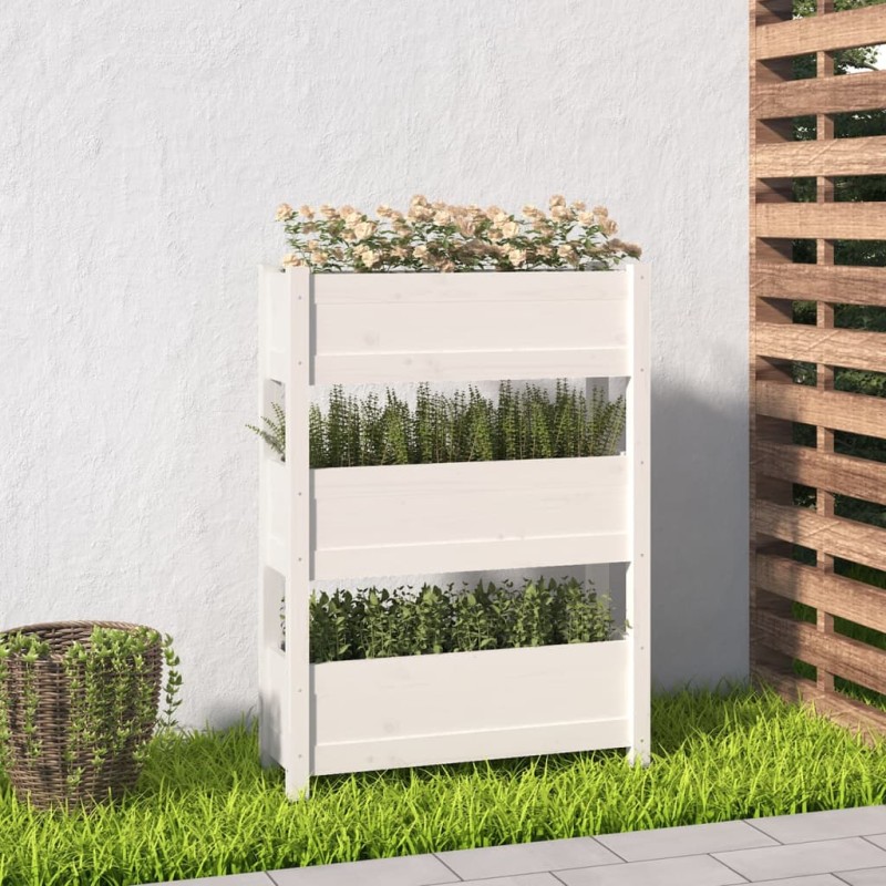 vidaXL Pflanzkübel Weiß 77x25x104,5 cm Massivholz Kiefer vidaXL Pflanzkübel Weiß 77x25x104,5 cm Massivholz Kiefer