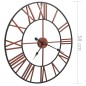 vidaXL Wanduhr Metall 58 cm Rot vidaXL Wanduhr Metall 58 cm Rot