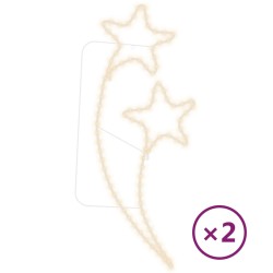 vidaXL Lichterketten 2 Stk. Sternförmig Warmweiß 125,5x53x4,5 cm
