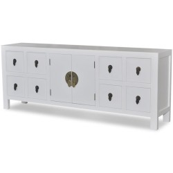 vidaXL Holz-Sideboard Asiatisches Design 8 Schubladen 2 Türen 