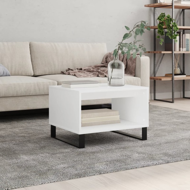 vidaXL Couchtisch Weiß 60x50x40 cm Holzwerkstoff vidaXL Couchtisch Weiß 60x50x40 cm Holzwerkstoff