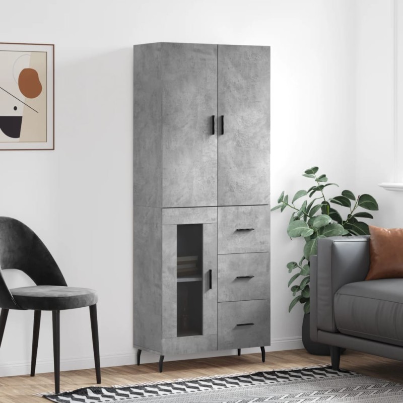 vidaXL Highboard Betongrau 69,5x34x180 cm Holzwerkstoff vidaXL Highboard Betongrau 69,5x34x180 cm Holzwerkstoff