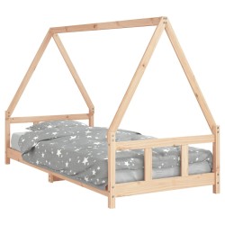 vidaXL Kinderbett 90x200 cm Massivholz Kiefer