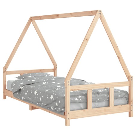 vidaXL Kinderbett 90x200 cm Massivholz Kiefer