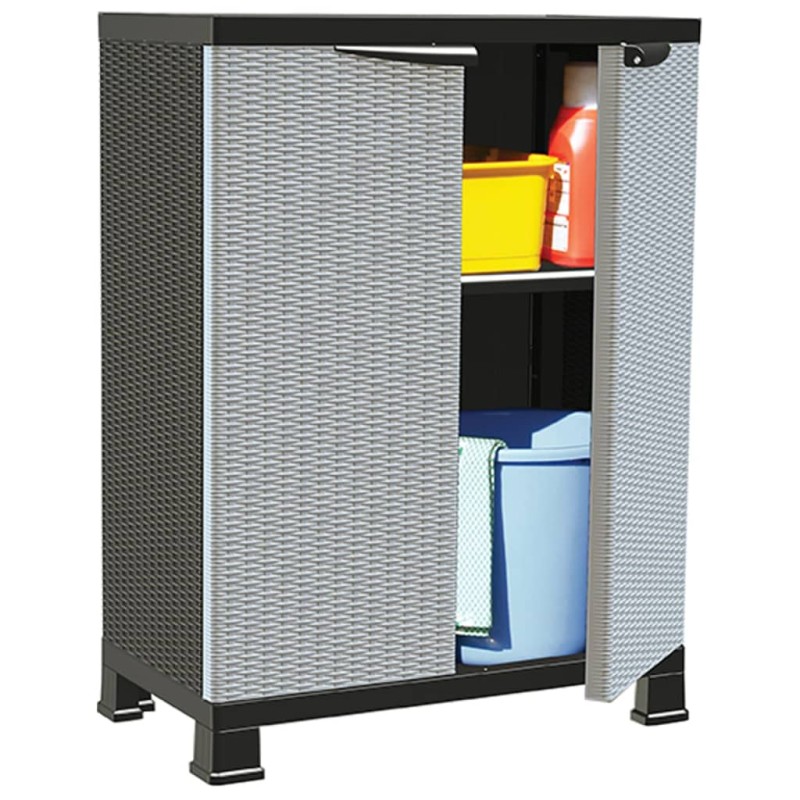 vidaXL Kunststoffschrank 68x39x92 cm Rattan-Design vidaXL Kunststoffschrank 68x39x92 cm Rattan-Design