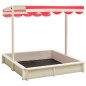 vidaXL Sandkasten mit Verstellbarem Dach Tannenholz Weiß und Rot UV50 vidaXL Sandkasten mit Verstellbarem Dach Tannenholz Weiß und Rot UV50