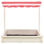 vidaXL Sandkasten mit Verstellbarem Dach Tannenholz Weiß und Rot UV50 vidaXL Sandkasten mit Verstellbarem Dach Tannenholz Weiß und Rot UV50