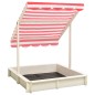vidaXL Sandkasten mit Verstellbarem Dach Tannenholz Weiß und Rot UV50 vidaXL Sandkasten mit Verstellbarem Dach Tannenholz Weiß und Rot UV50