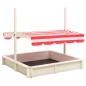 vidaXL Sandkasten mit Verstellbarem Dach Tannenholz Weiß und Rot UV50 vidaXL Sandkasten mit Verstellbarem Dach Tannenholz Weiß und Rot UV50