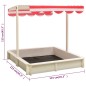 vidaXL Sandkasten mit Verstellbarem Dach Tannenholz Weiß und Rot UV50 vidaXL Sandkasten mit Verstellbarem Dach Tannenholz Weiß und Rot UV50