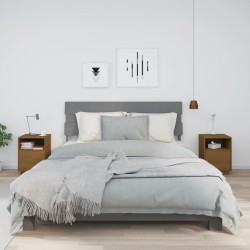 vidaXL Nachttische 2 Stk. Honigbraun 40x34x55 cm Massivholz Kiefer