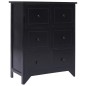 vidaXL Beistellschrank 6 Schubladen Schwarz 60x30x75cm Paulownia Holz vidaXL Beistellschrank 6 Schubladen Schwarz 60x30x75cm Paulownia Holz
