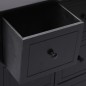vidaXL Beistellschrank 6 Schubladen Schwarz 60x30x75cm Paulownia Holz vidaXL Beistellschrank 6 Schubladen Schwarz 60x30x75cm Paulownia Holz