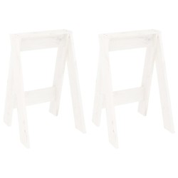 vidaXL Hocker 2 Stk. Weiß 40x40x60 cm Massivholz Kiefer
