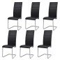 Freischwinger 6 Stk. Schwarz Kunstleder Freischwinger 6 Stk. Schwarz Kunstleder
