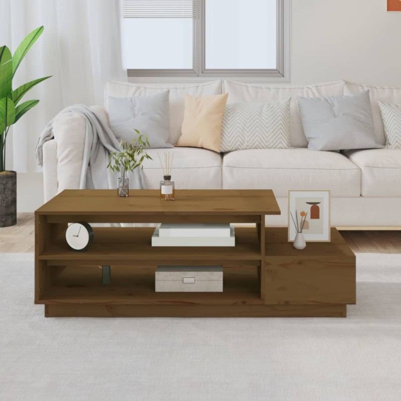 vidaXL Couchtisch Honigbraun 120x50x40,5 cm Massivholz Kiefer vidaXL Couchtisch Honigbraun 120x50x40,5 cm Massivholz Kiefer