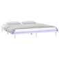 vidaXL Massivholzbett mit LEDs Weiß 140x190 cm vidaXL Massivholzbett mit LEDs Weiß 140x190 cm